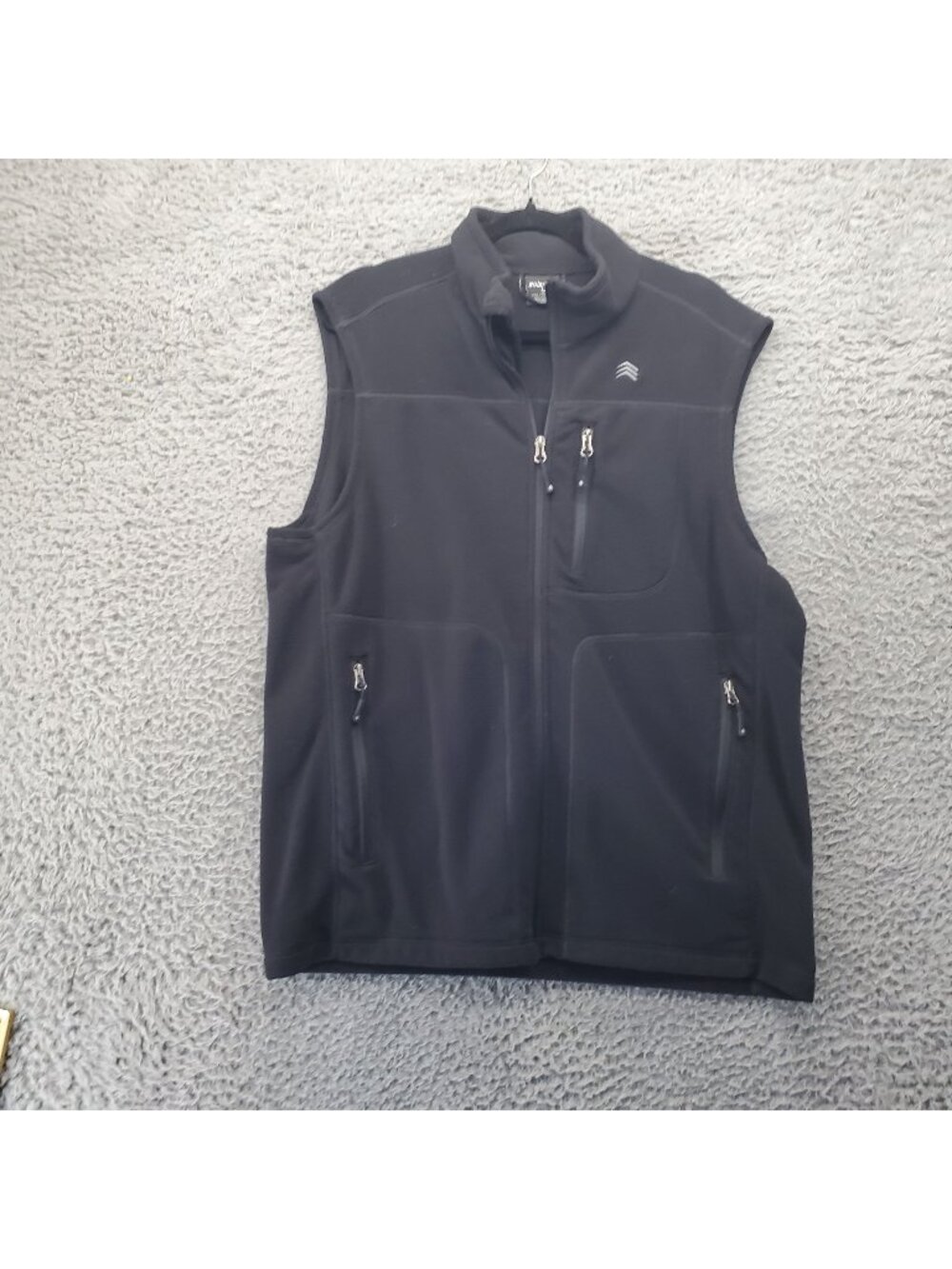 Solaris Vest Mens Large Black Fleece Full Zip Sleeveless Jacket Multiple Pockets